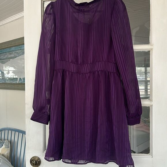 NWT Tulle / Anthropologie Purple Sheer Detailing Dress - Picture 8 of 8